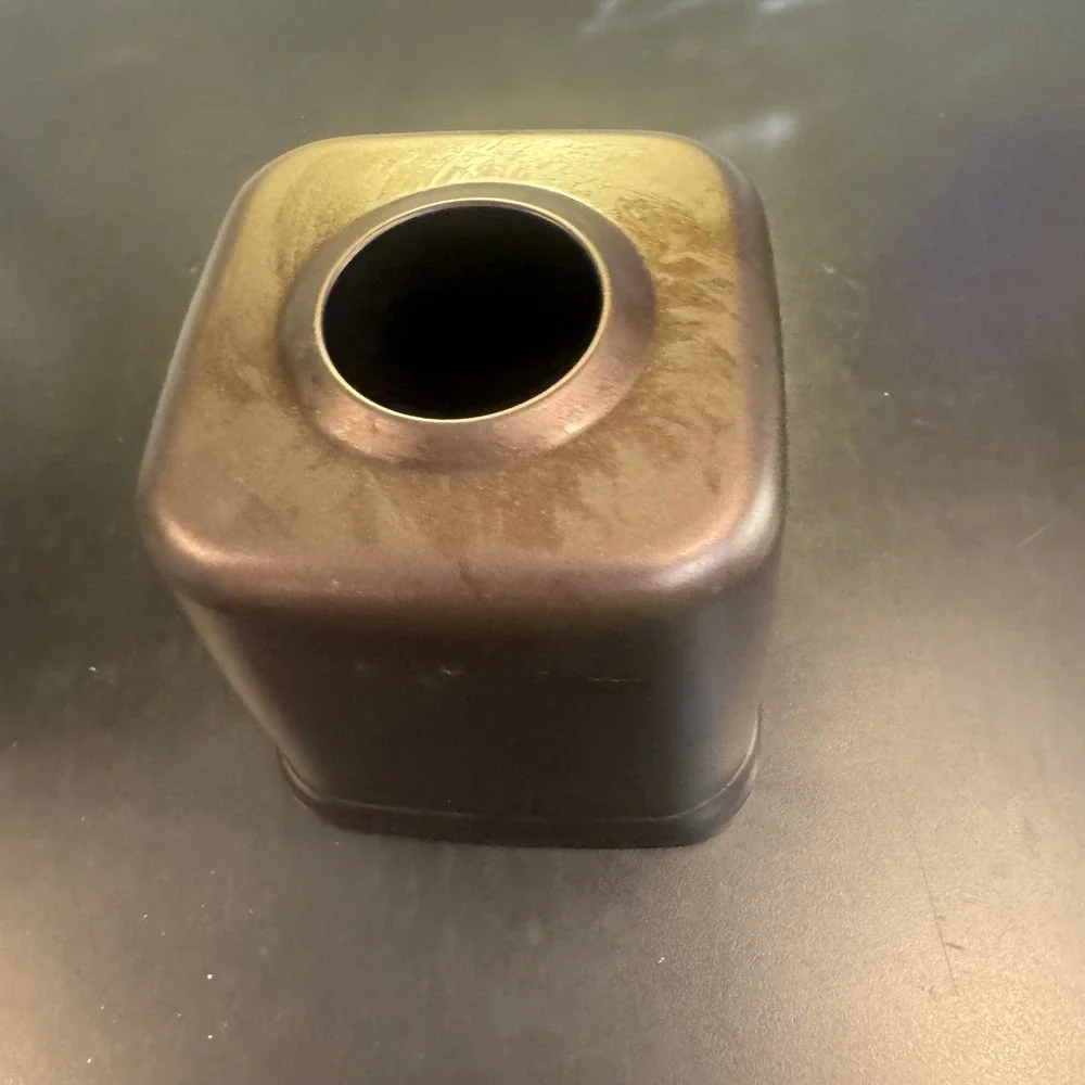 Metal Tissue Box Cover Home Bronze Square Industrial Minimalist Bathroom Decor